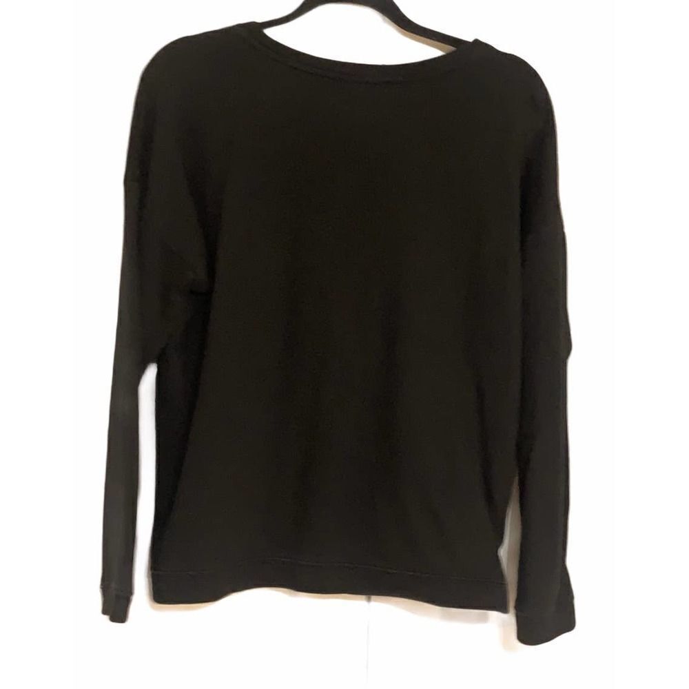 Forever 21 Womens 𝅺Large Black Crewneck‎ Pullover Sweater Retro Graphic Knit - Picture 5 of 9
